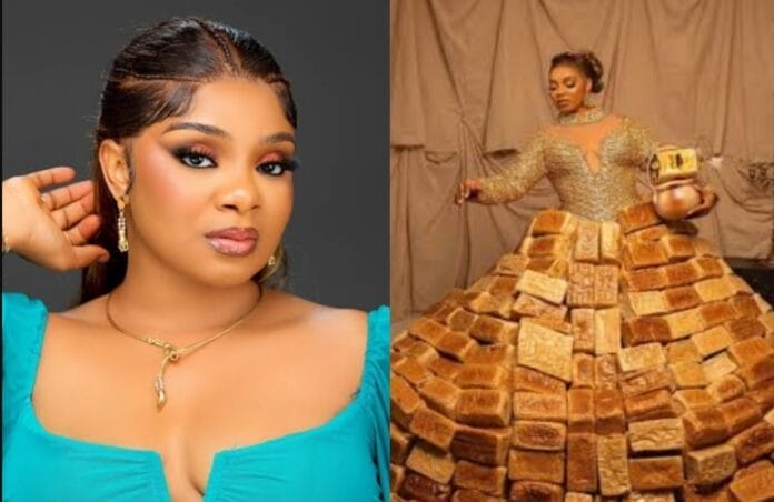Guinness World Records reacts to BBNaija star Queen Mercy Atang’s bread-inspired AMVCA look
