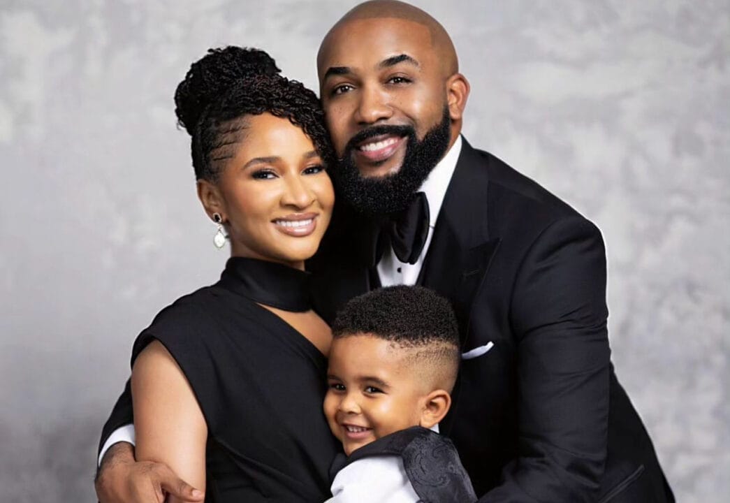 BankyW with his wife and son